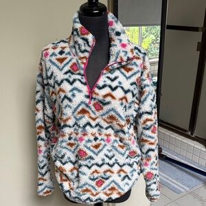 Eddie Bauer Multicolor sherpa fleece pullover medium